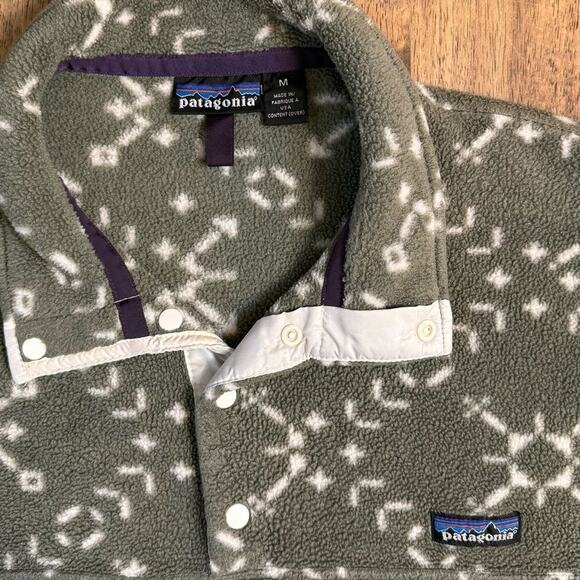 Patagonia Men’s VTG Synchilla Snap-T Fleece Sno Chaparral Sage Green 1994 Sz Med - Picture 5 of 11
